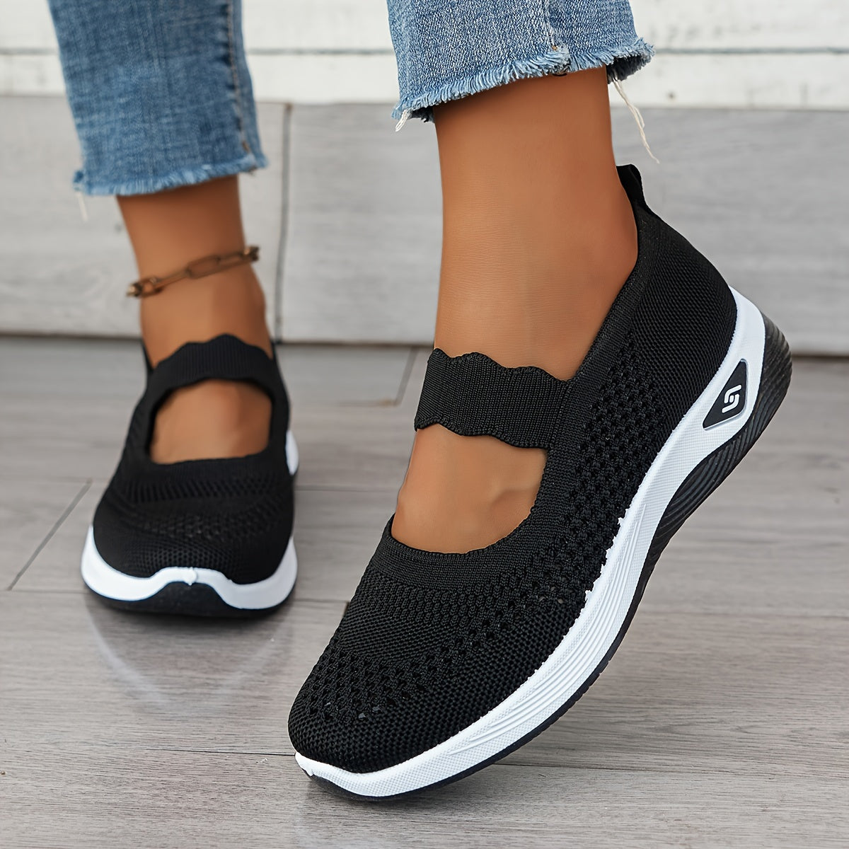 Zapatos deportivos ligeros y transpirables para mujer, zapatos para caminar con amortiguación y resistentes al desgaste, zapatos casuales y cómodos sin cordones.