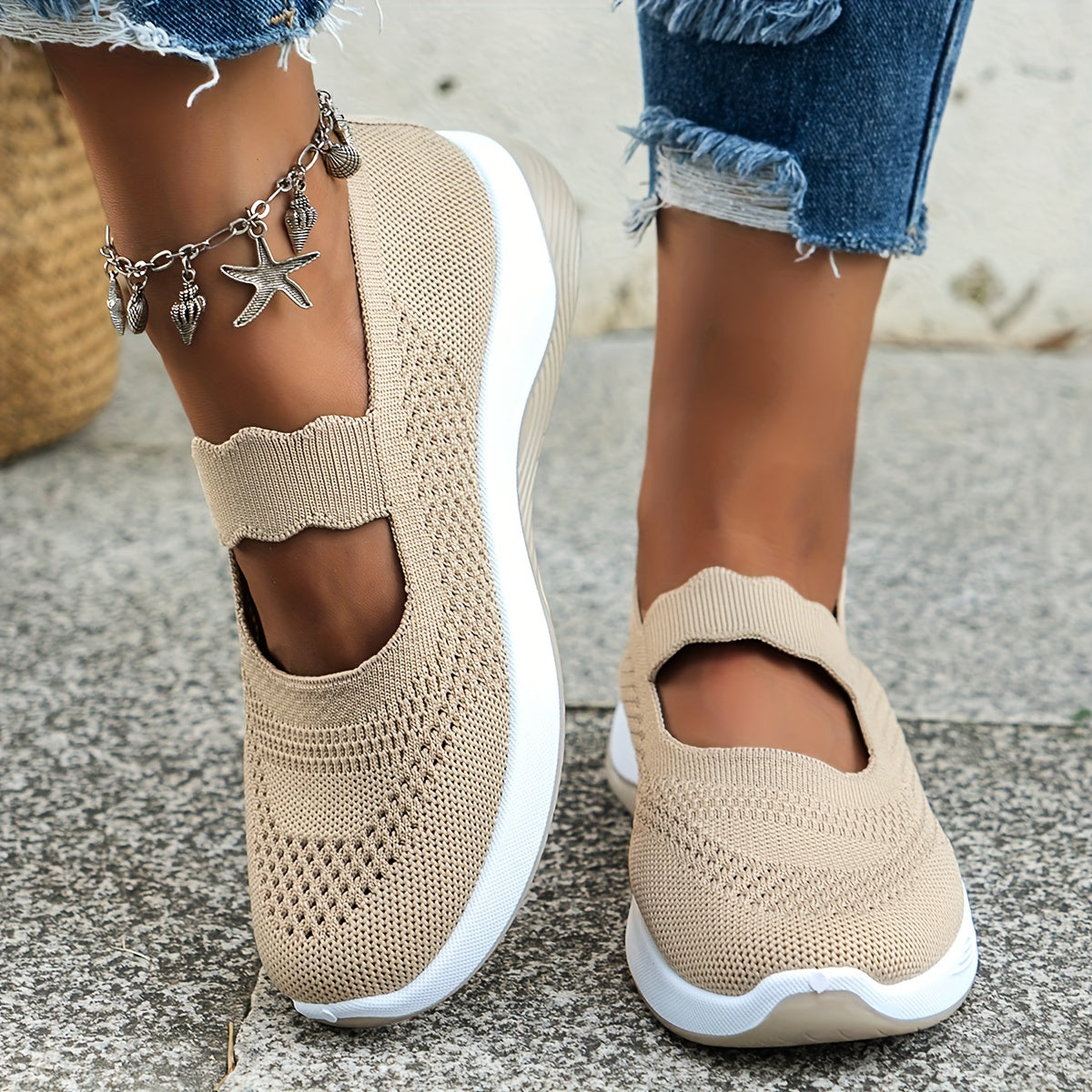 Zapatos deportivos ligeros y transpirables para mujer, zapatos para caminar con amortiguación y resistentes al desgaste, zapatos casuales y cómodos sin cordones.
