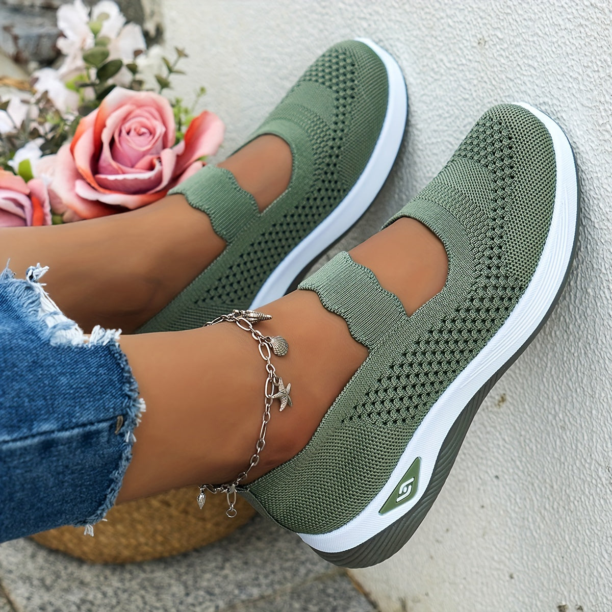 Zapatos deportivos ligeros y transpirables para mujer, zapatos para caminar con amortiguación y resistentes al desgaste, zapatos casuales y cómodos sin cordones.