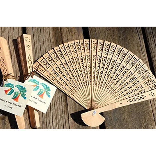 Abanico Bambú Elegante Madera