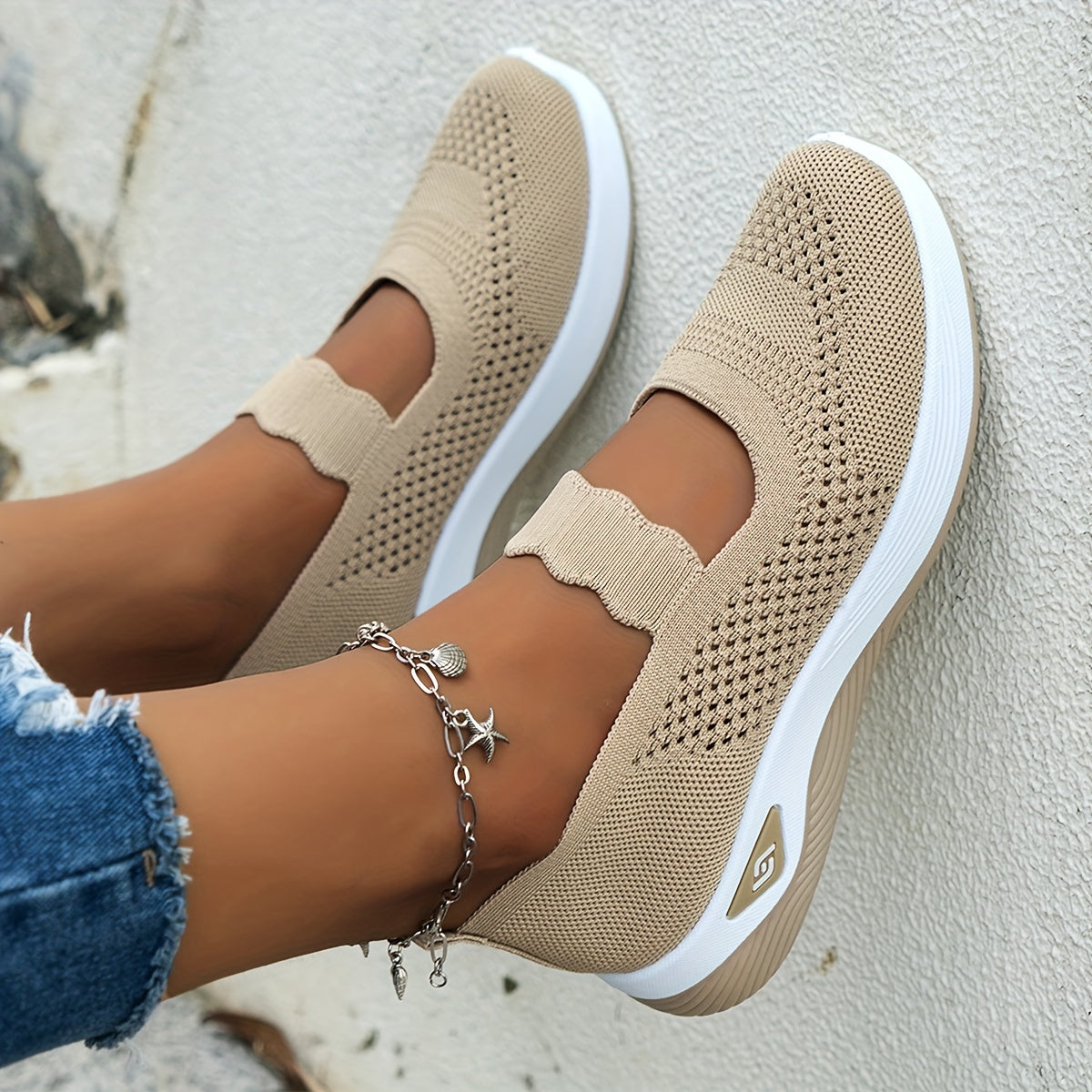Zapatos deportivos ligeros y transpirables para mujer, zapatos para caminar con amortiguación y resistentes al desgaste, zapatos casuales y cómodos sin cordones.