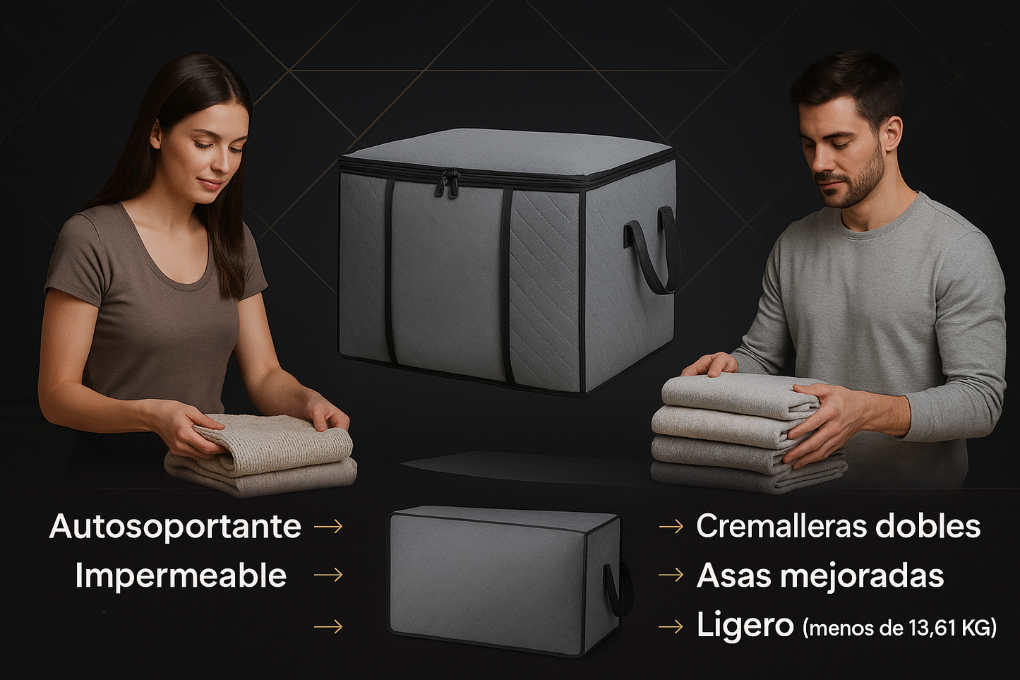 4 piezas Armario de almacenamiento portátil para ropa, mantas y edredones, impermeable.