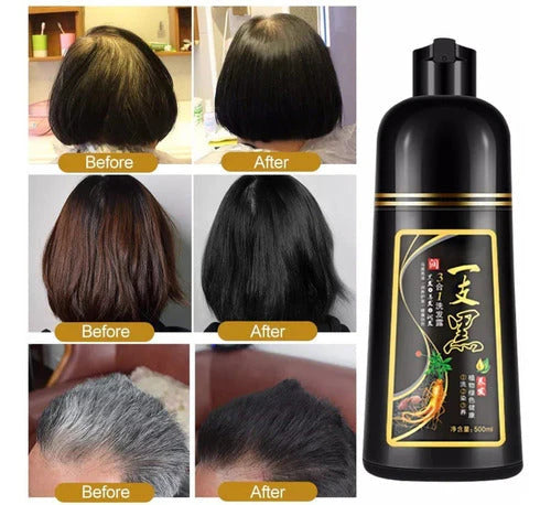 Cambia tu look en minutos - Shampoo Tinte Instantaneo Cubre Canas Natural 500 ML
