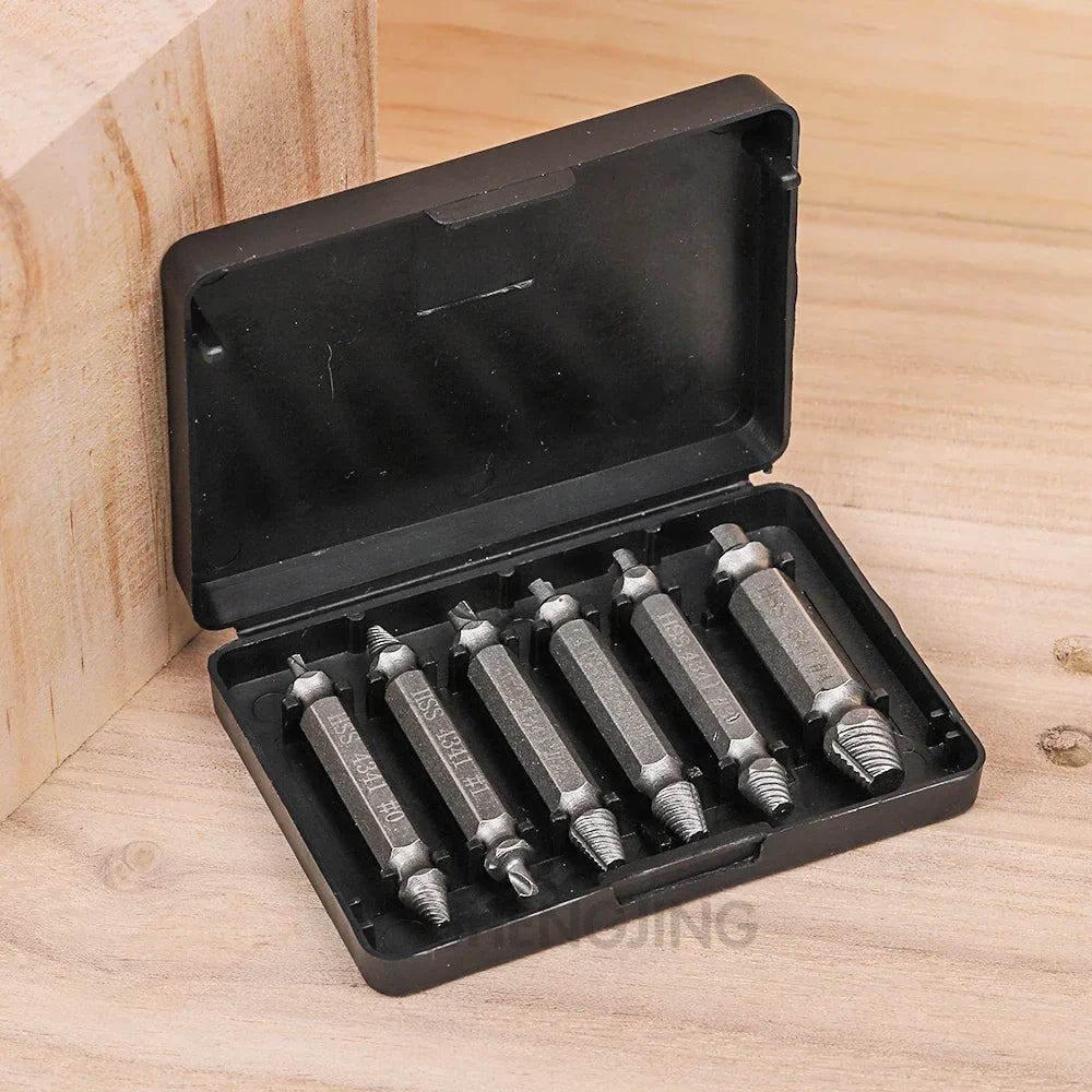 🔩 JUEGO DE BROCAS DE 6 PIEZAS EXTRACTOR DE TORNILLOS DAÑADOS 🔩
