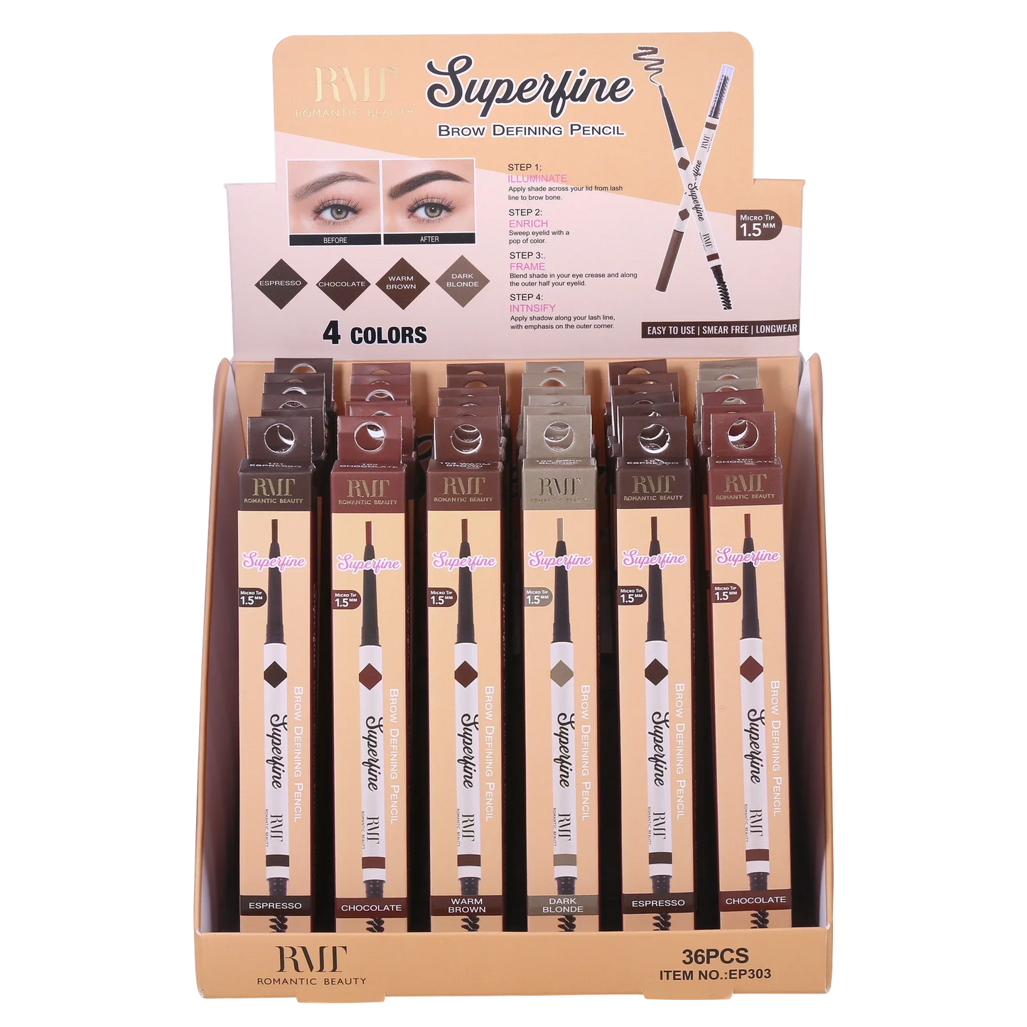 Pack 36 unidades DELINEADOR DE CEJAS Superfine