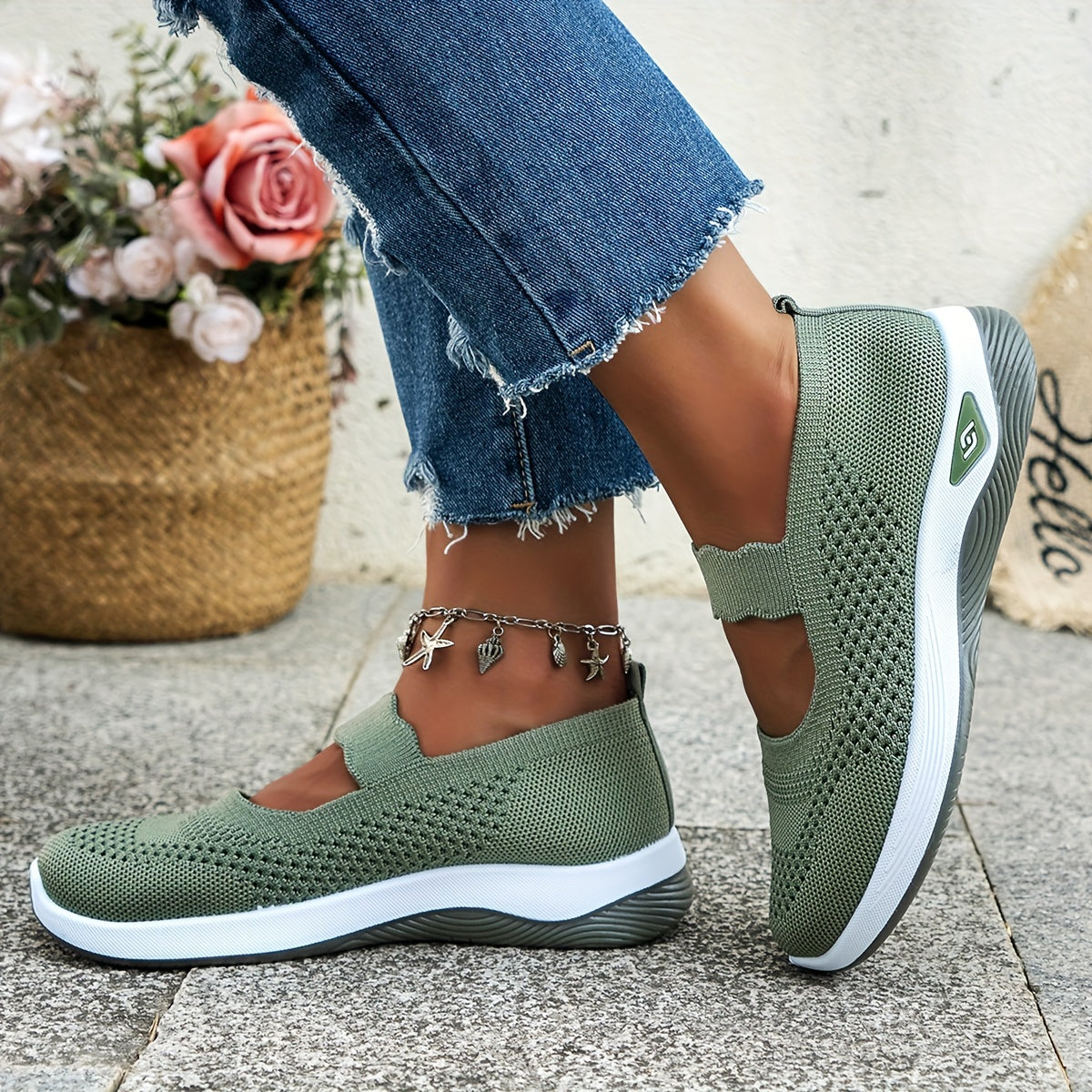 Zapatos deportivos ligeros y transpirables para mujer, zapatos para caminar con amortiguación y resistentes al desgaste, zapatos casuales y cómodos sin cordones.