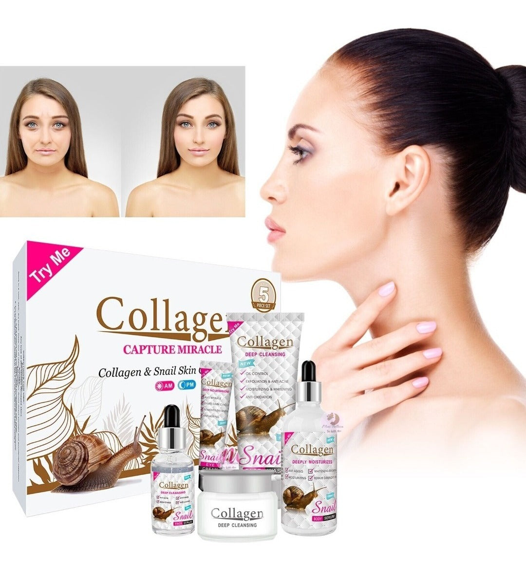 Cuidado Facial De Colágeno Hidratante Set