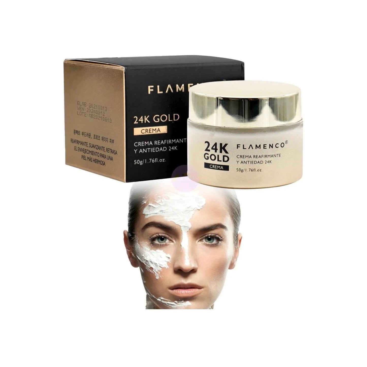 Crema Facial Reafirmante Y Antiedad 24k Gold Flamenco