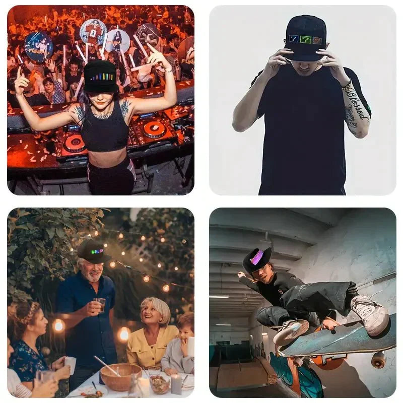 Gorra con Pantalla LED Personalizable Bluethoot GLOW-CAP™