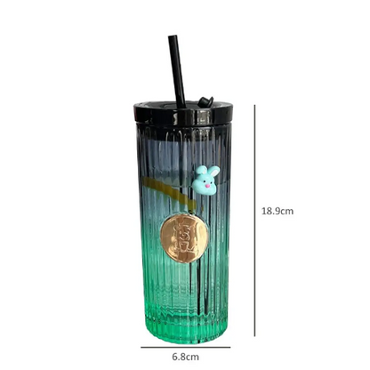Vaso de vidrio + bombilla 470ML