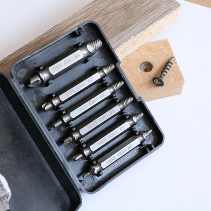 🔩 JUEGO DE BROCAS DE 6 PIEZAS EXTRACTOR DE TORNILLOS DAÑADOS 🔩