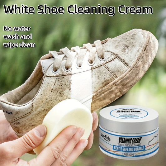 Crema Limpiadora Instantánea para Zapatos Blancos - Removedor de Manchas y Blanqueador, Seguro para Zapatillas, Lona, Cuero Sintético | Fórmula Fácil sin Enjuague