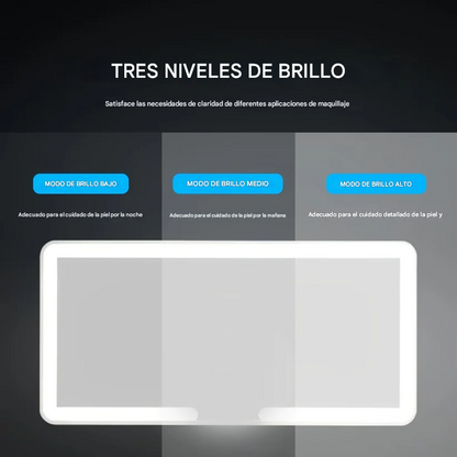 Espejo de Vanidad Plegable Portátil con Luz LED Ajustable