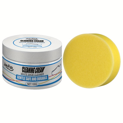 Crema Limpiadora Instantánea para Zapatos Blancos - Removedor de Manchas y Blanqueador, Seguro para Zapatillas, Lona, Cuero Sintético | Fórmula Fácil sin Enjuague