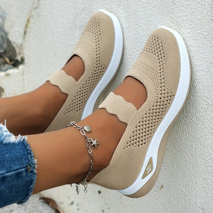 Zapatos deportivos ligeros y transpirables para mujer, zapatos para caminar con amortiguación y resistentes al desgaste, zapatos casuales y cómodos sin cordones.