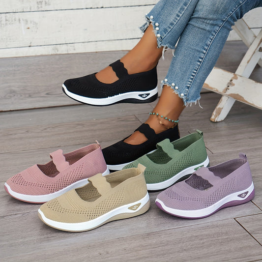 Zapatos deportivos ligeros y transpirables para mujer, zapatos para caminar con amortiguación y resistentes al desgaste, zapatos casuales y cómodos sin cordones.