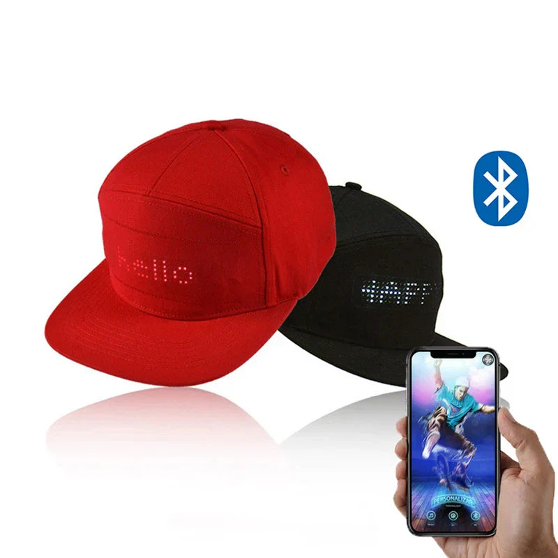 Gorra con Pantalla LED Personalizable Bluethoot GLOW-CAP™