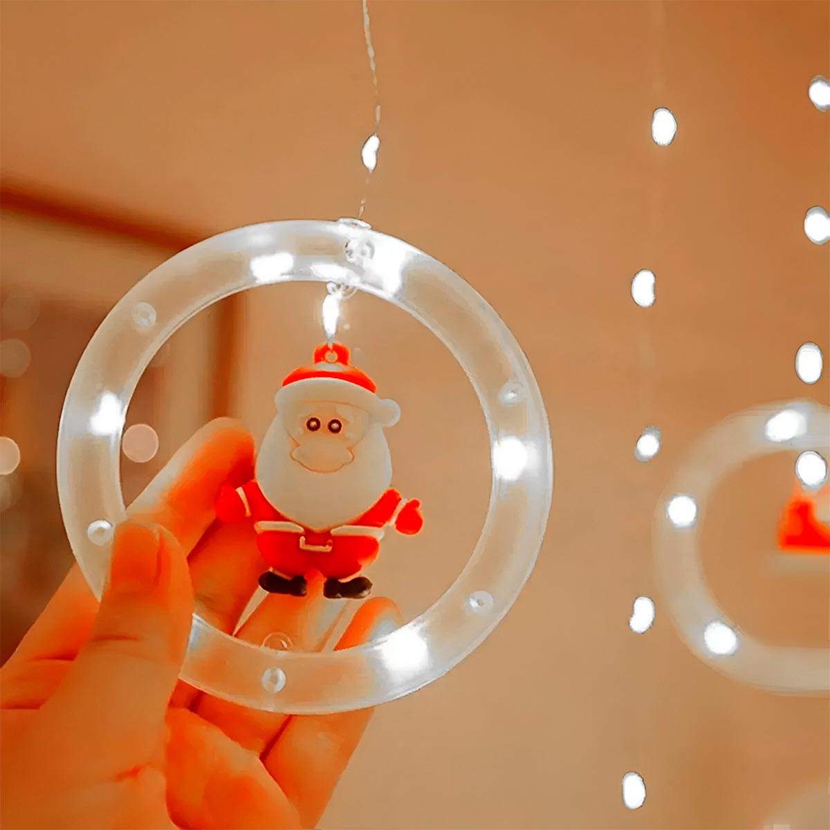 🌟🎄 Cortina de Navidad New York - Aros y Figuras 🎄🌟