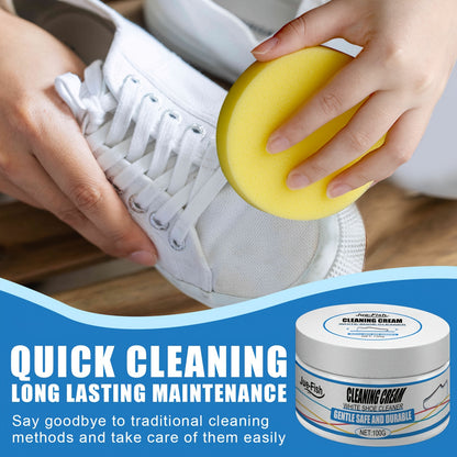 Crema Limpiadora Instantánea para Zapatos Blancos - Removedor de Manchas y Blanqueador, Seguro para Zapatillas, Lona, Cuero Sintético | Fórmula Fácil sin Enjuague