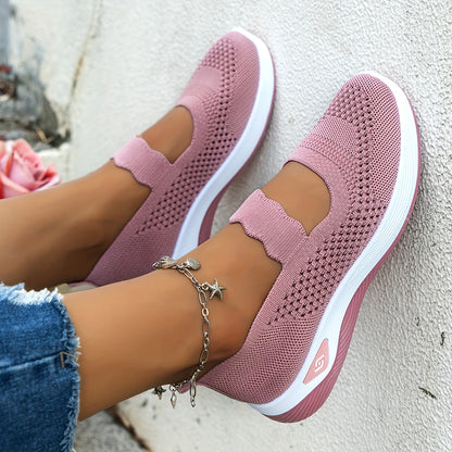 Zapatos deportivos ligeros y transpirables para mujer, zapatos para caminar con amortiguación y resistentes al desgaste, zapatos casuales y cómodos sin cordones.