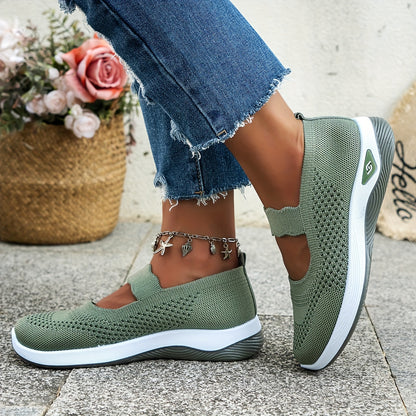 Zapatos deportivos ligeros y transpirables para mujer, zapatos para caminar con amortiguación y resistentes al desgaste, zapatos casuales y cómodos sin cordones.