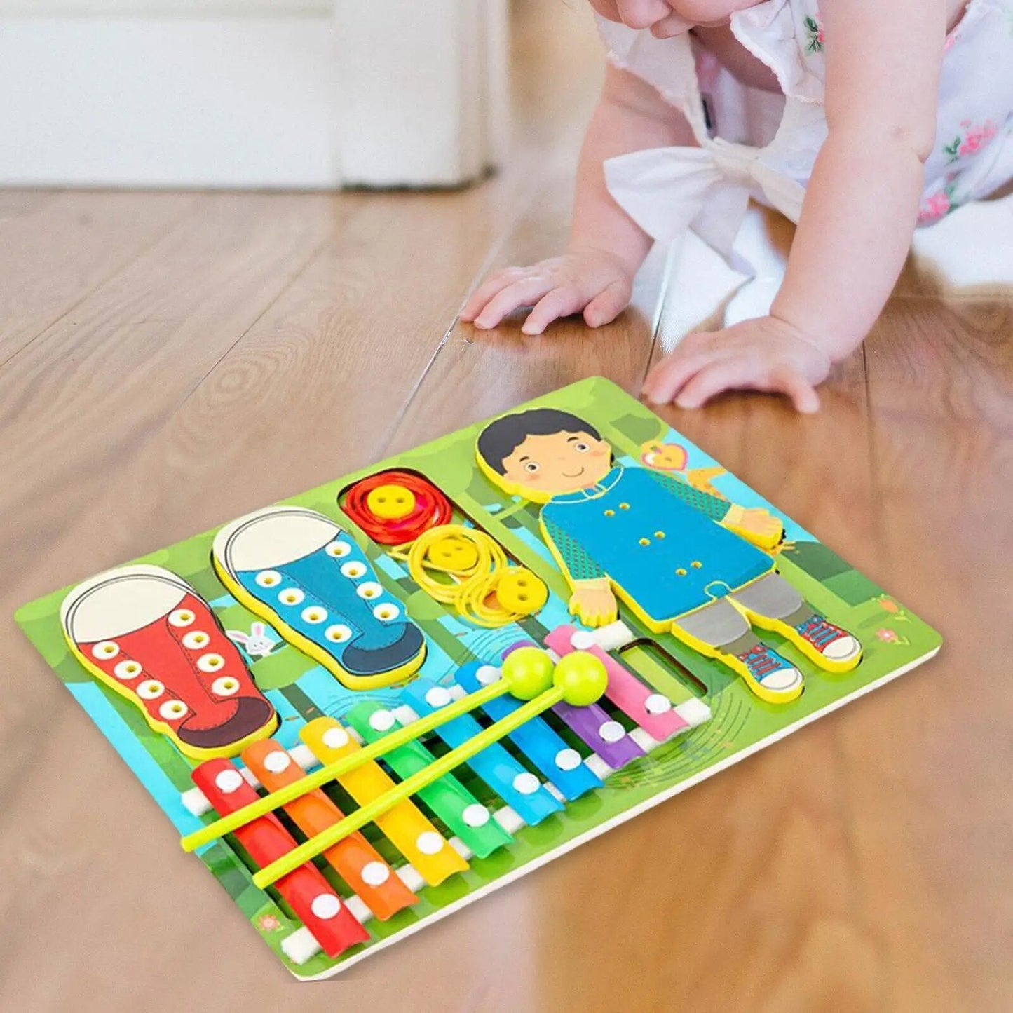 Juguete Montessori Tablero Musical Y Motricidad Para Niños