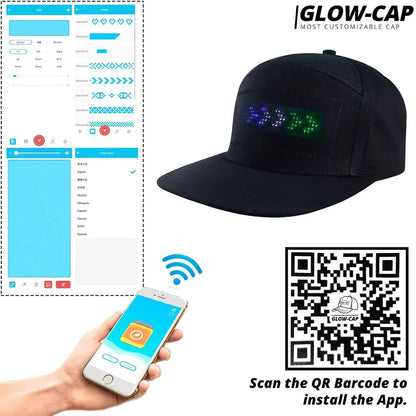 Gorra con Pantalla LED Personalizable Bluethoot GLOW-CAP™